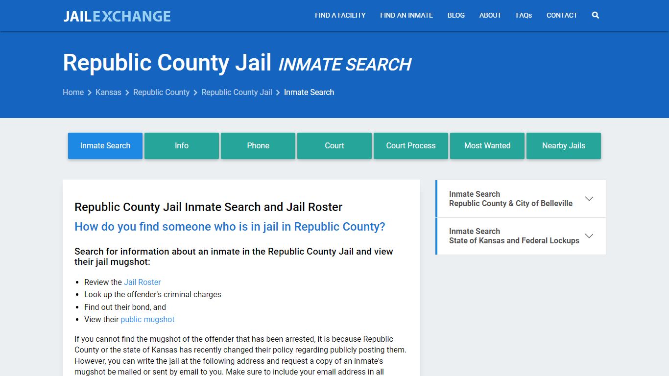 Inmate Search: Roster & Mugshots - Republic County Jail, KS