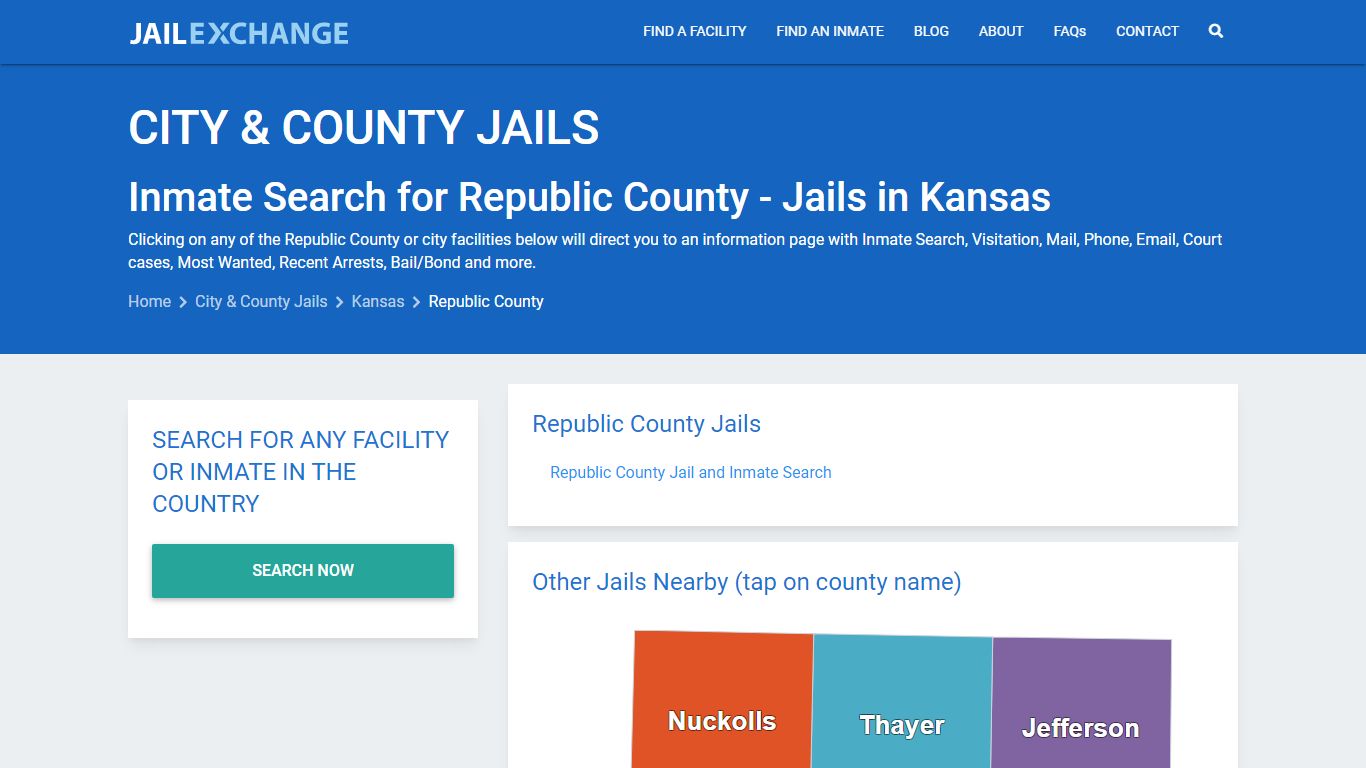 Inmate Search for Republic County | Jails in Kansas - Jail Exchange